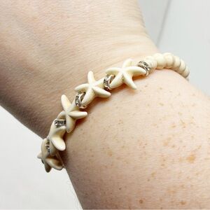 Bracelet Beach Beaded Crystal Rhinestone Boho Starfish Ocean Sea Seaside Summer